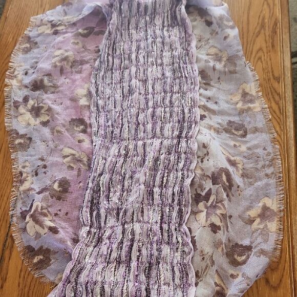 Purple Floral Scarf New With Tag - Picture 4 of 8